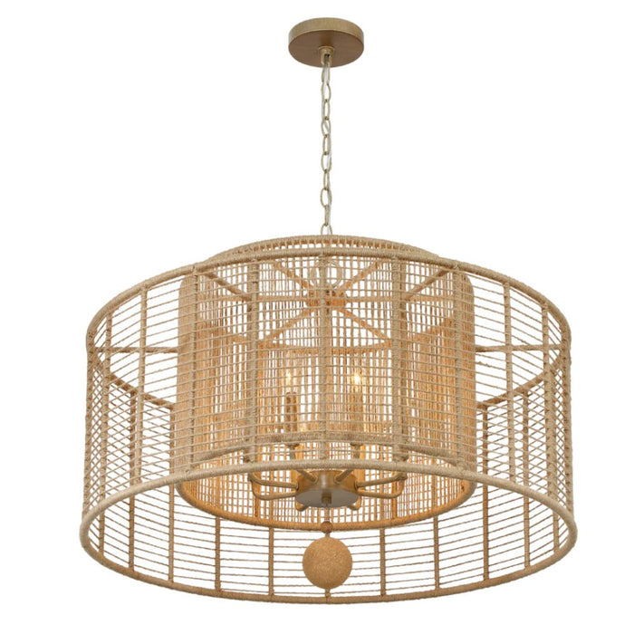 8-Light Natural Jute Chandelier