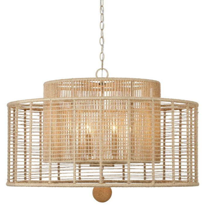 8-Light Natural Jute Chandelier