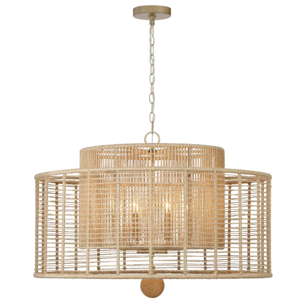 8-Light Natural Jute Chandelier