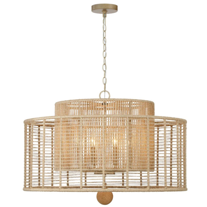 8-Light Natural Jute Chandelier