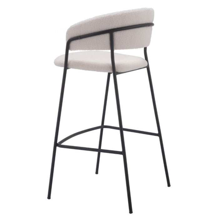 Cream White Curved Barstool