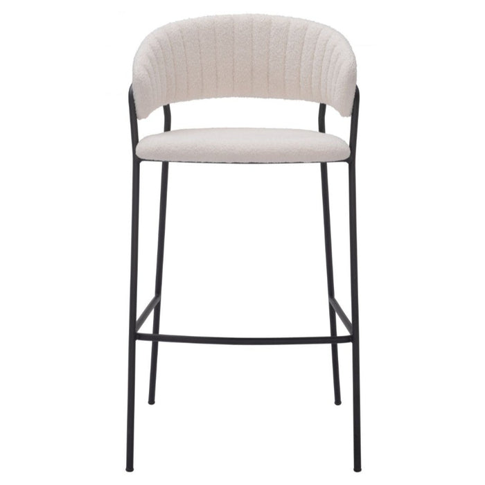 Cream White Curved Barstool