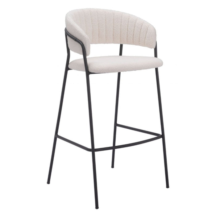 Cream White Curved Barstool