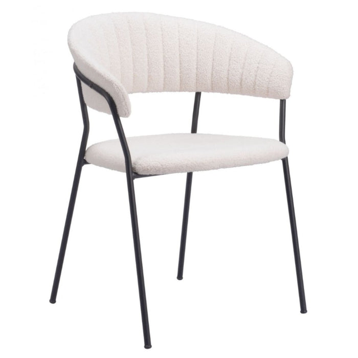 Modern Glam White Dining Chair