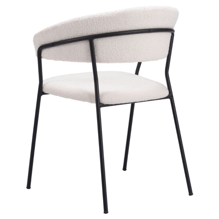 Modern Glam White Dining Chair