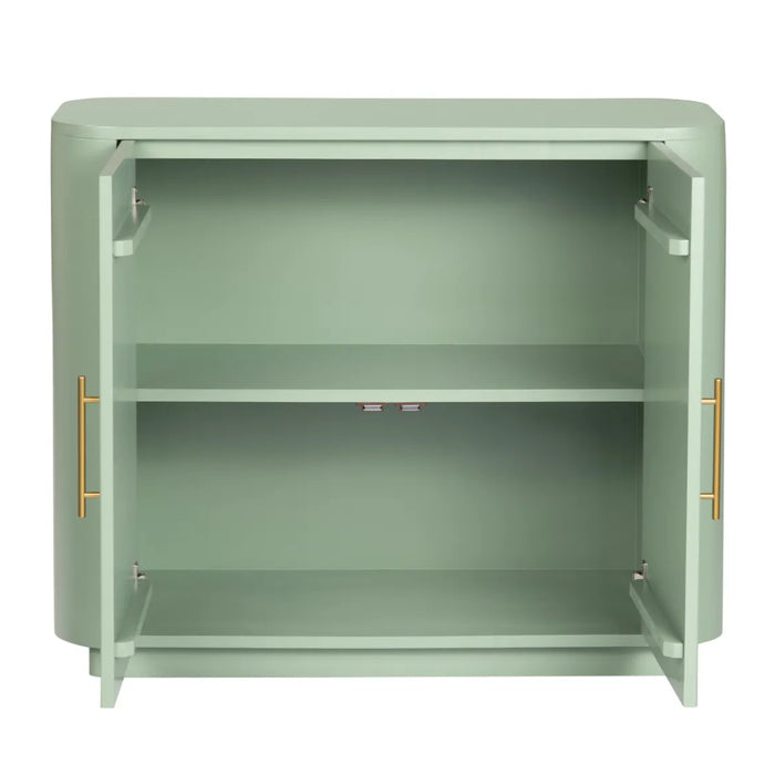 Transitional Mint Green Two-Door Cabinet