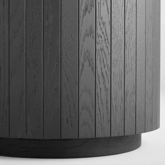 Cylindric Rounded Black Side Table