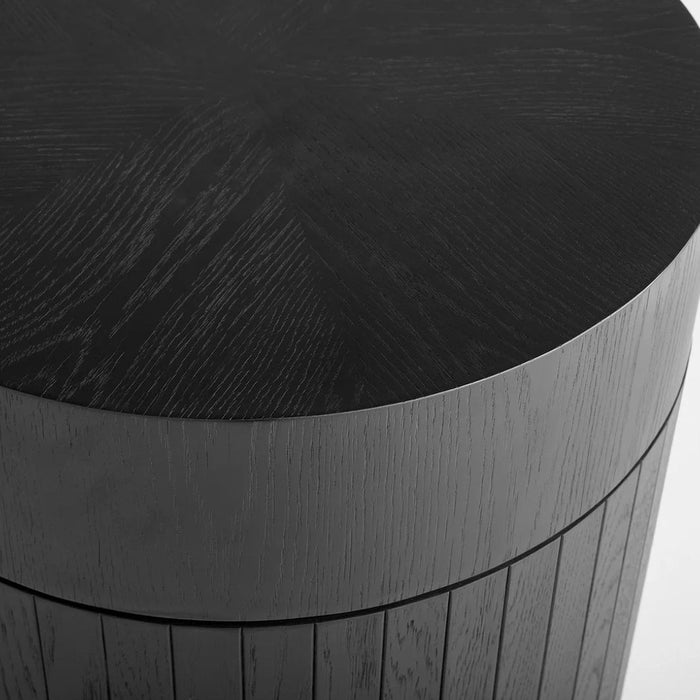 Cylindric Rounded Black Side Table