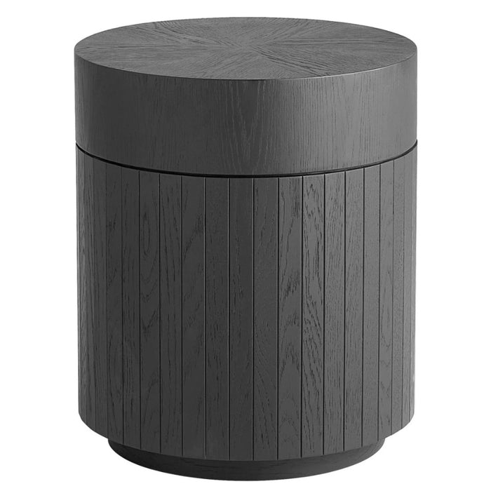 Cylindric Rounded Black Side Table