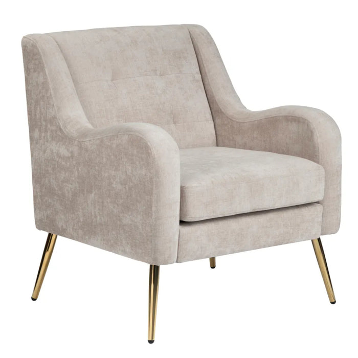 Contemporary Cream Upholstered Accent Chair