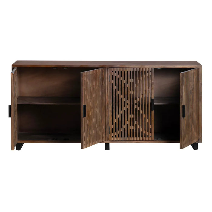 Rustic Slat Wooden Sideboard