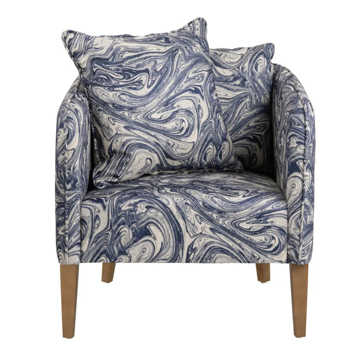 Blue Ocean Swirl Accent Chair