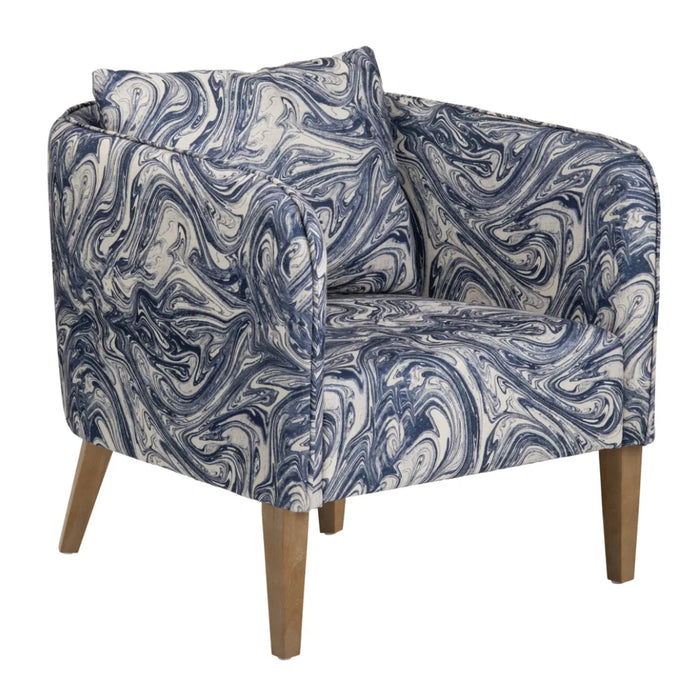 Blue Ocean Swirl Accent Chair