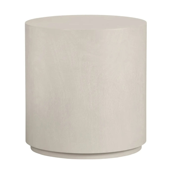 Modern Minimalist Rounded Beige End Table