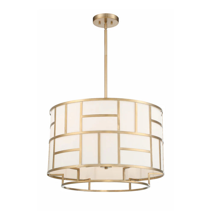 6-Light Vibrant Gold Art Deco Chandelier