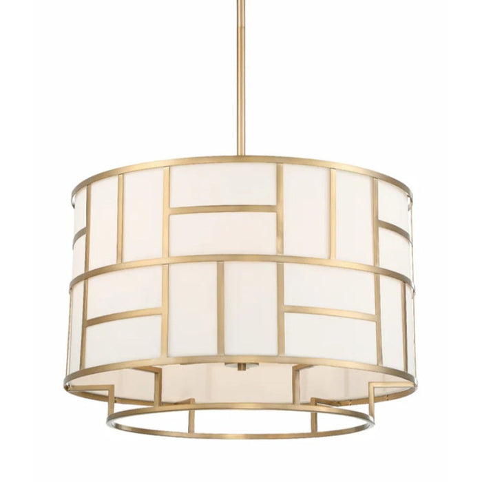 6-Light Vibrant Gold Art Deco Chandelier