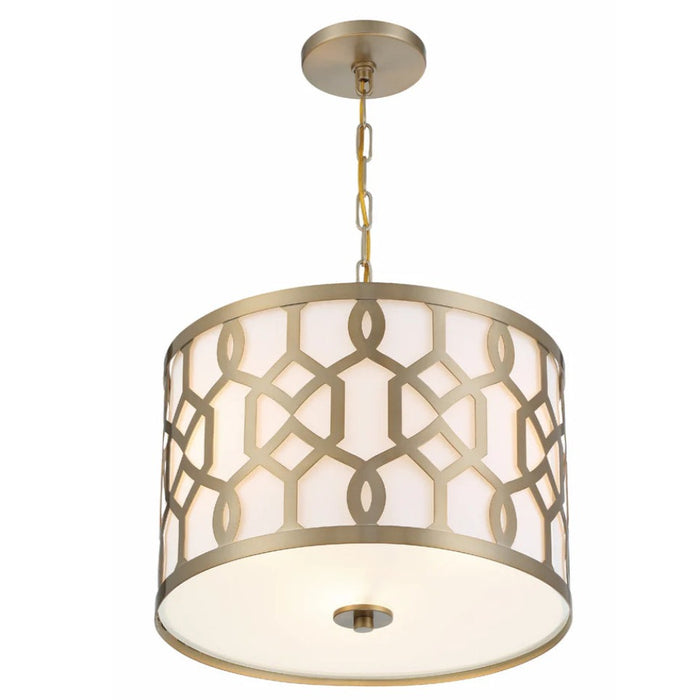 3-Light Aged Brass Geometric Chandelier