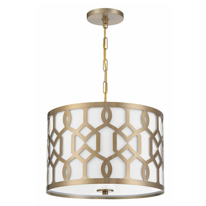 3-Light Aged Brass Geometric Chandelier