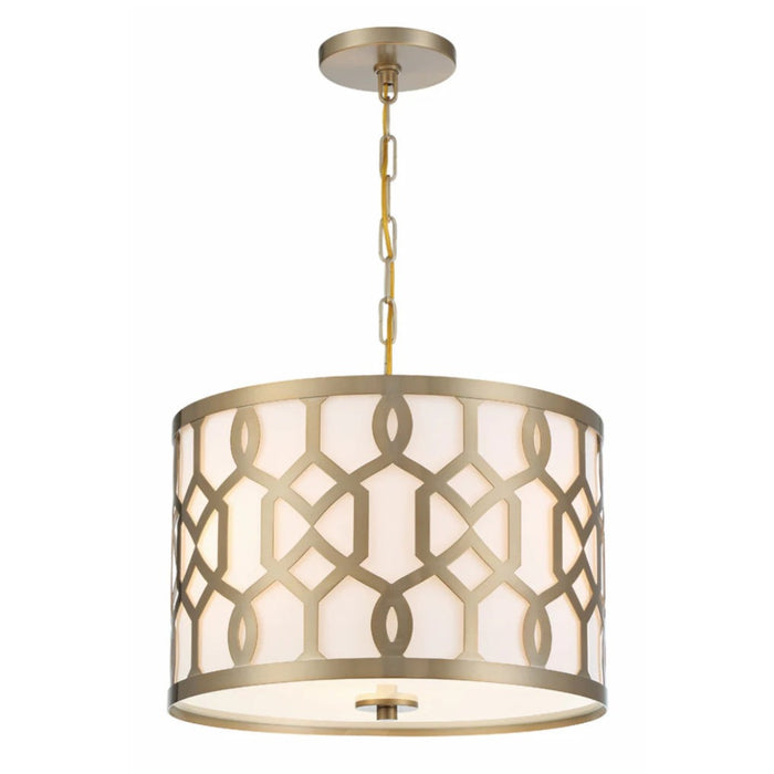 3-Light Aged Brass Geometric Chandelier