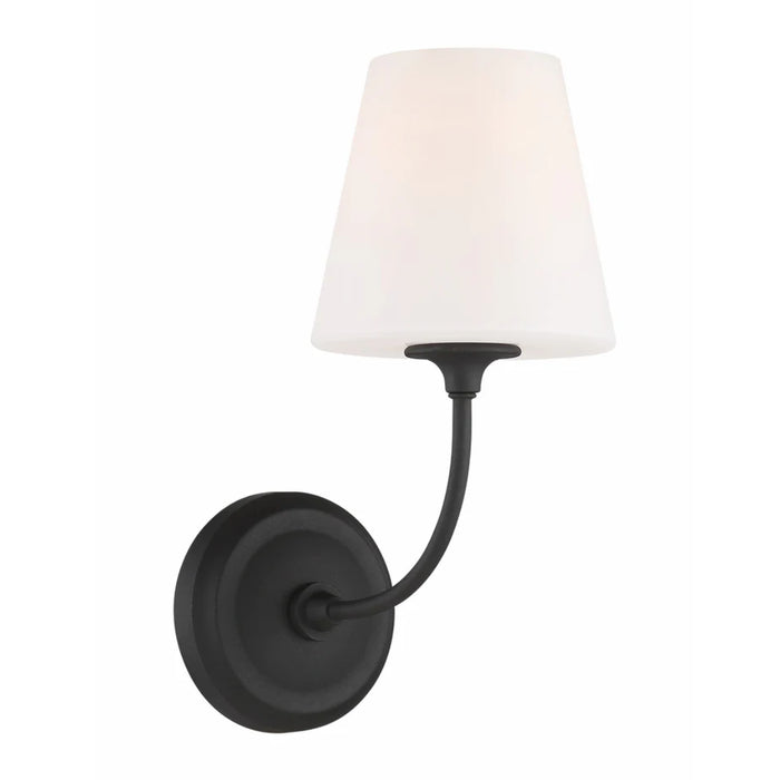 1-Light Industrial Black Forged Wall Sconce