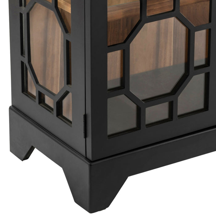 Black Brown Glass Cabinet