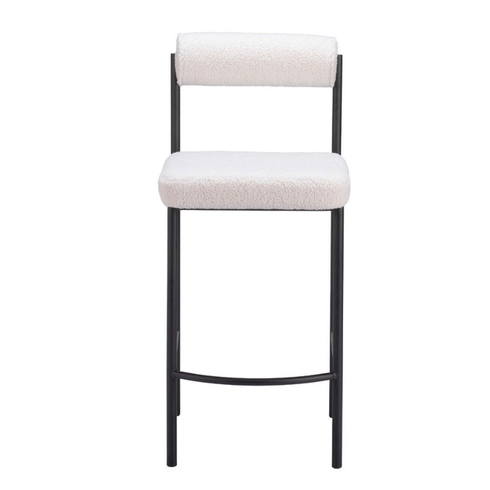 Plush Ivory Counter Stool