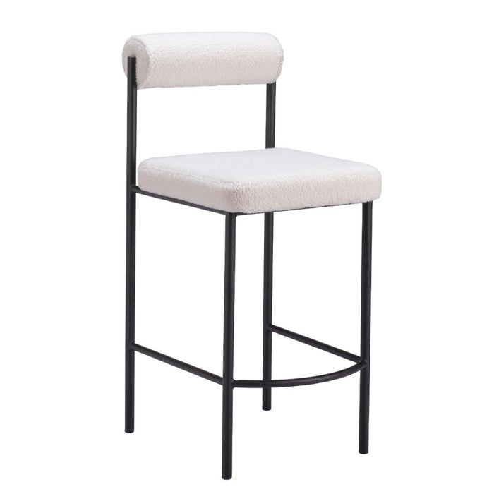 Plush Ivory Counter Stool