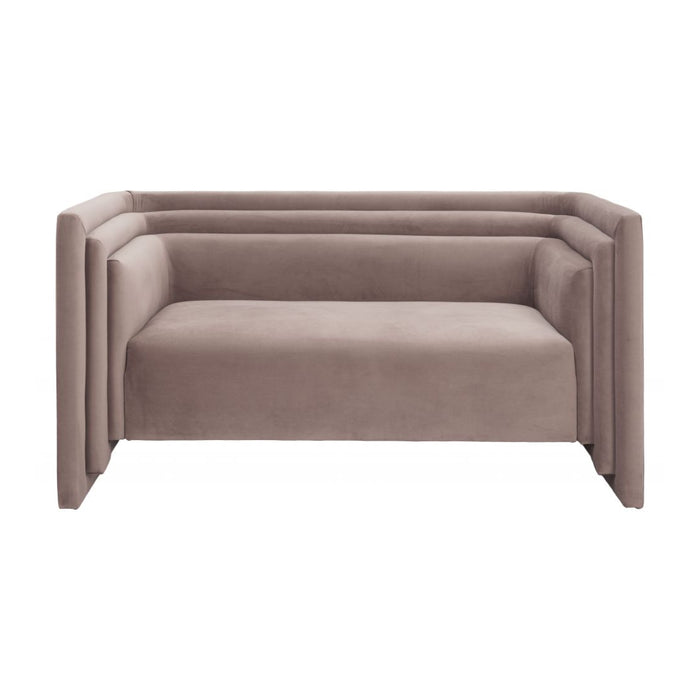 Loveseat Brown Velvet Sofa