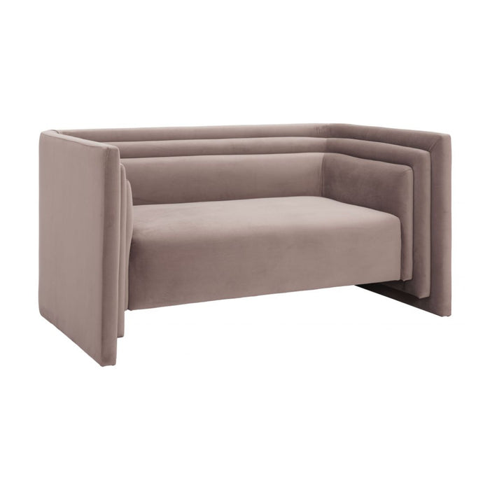 Loveseat Brown Velvet Sofa