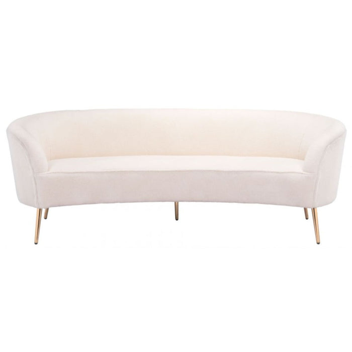 Cream White Curved Sofa