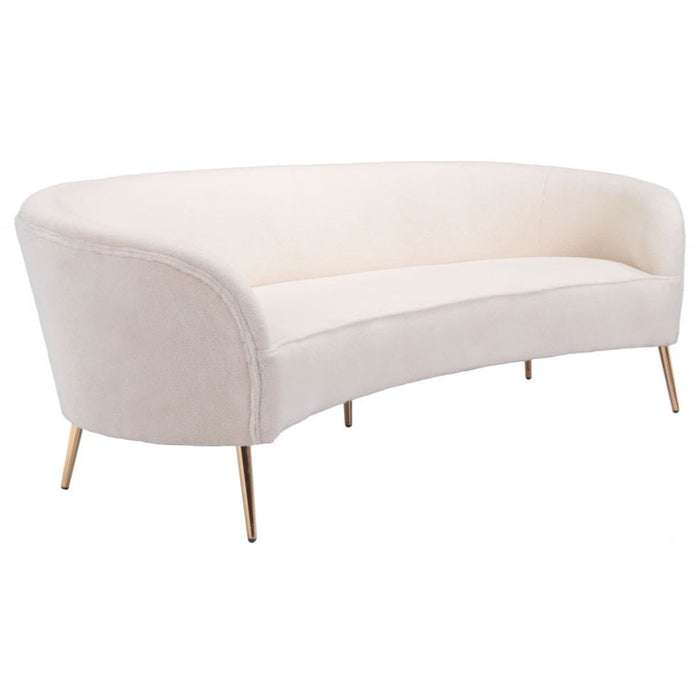 Cream White Curved Sofa