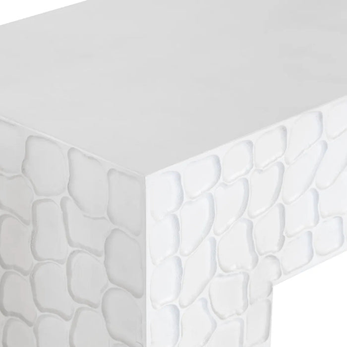 Modern White Cubic Console Table