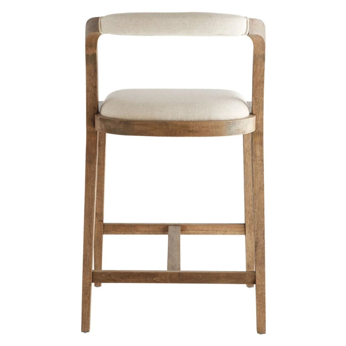 Curved Back Natural Wood Counter Stool