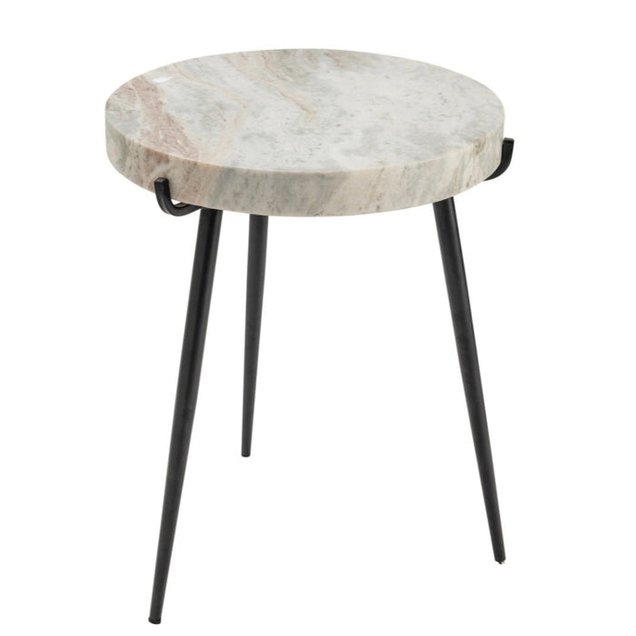 Round White Marble Accent Table