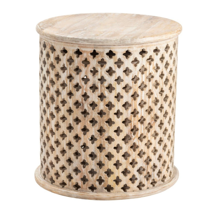 Natural Cross Design Accent Table Set