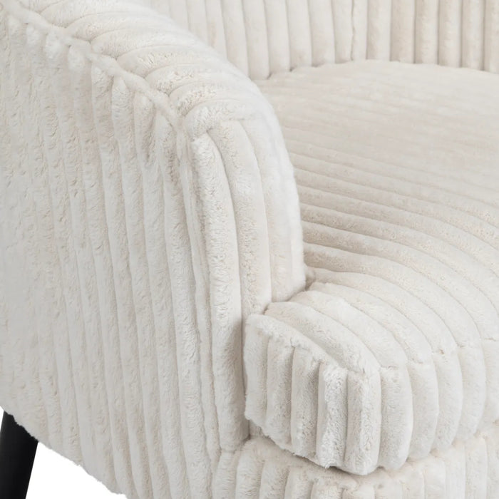 Transitional Mid-Century White Accent Chair