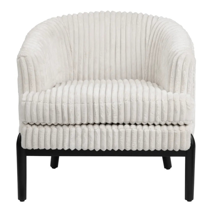 Transitional Mid-Century White Accent Chair