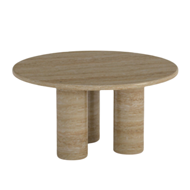 Beige Round Concrete Coffee Table