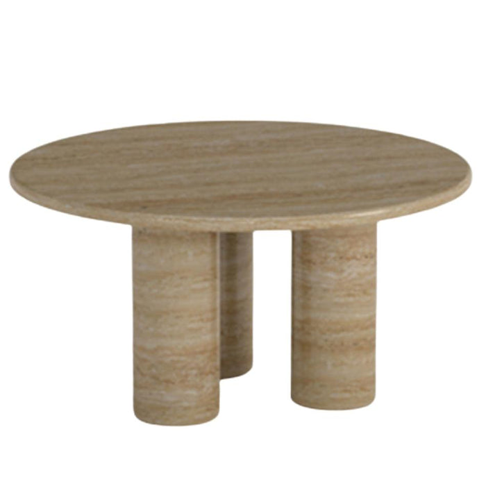 Beige Round Concrete Coffee Table