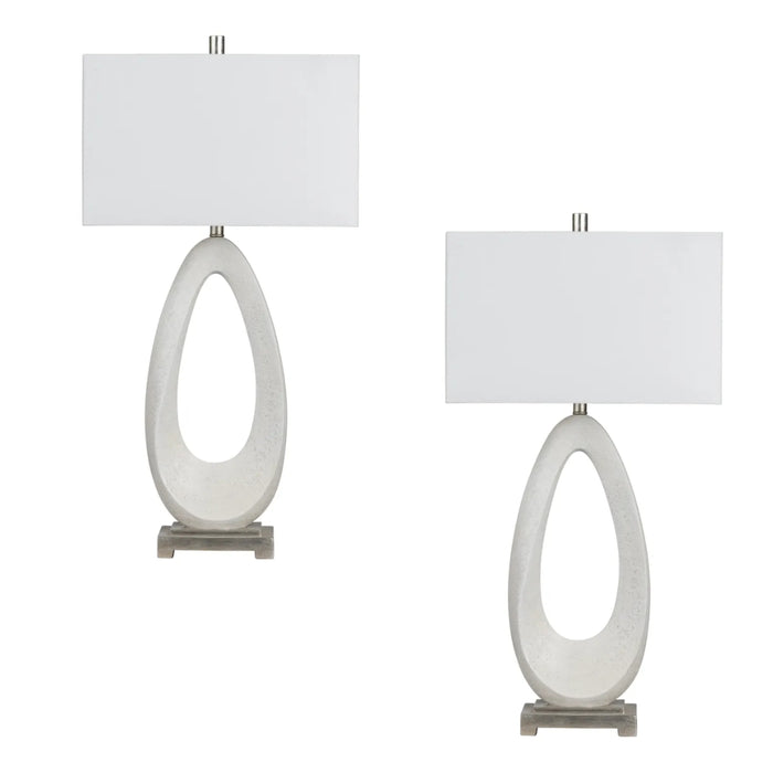 Modern Teardrop Concrete Table Lamps - Set of 2
