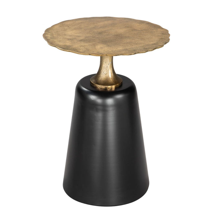 Contemporary Brass Black Accent Table