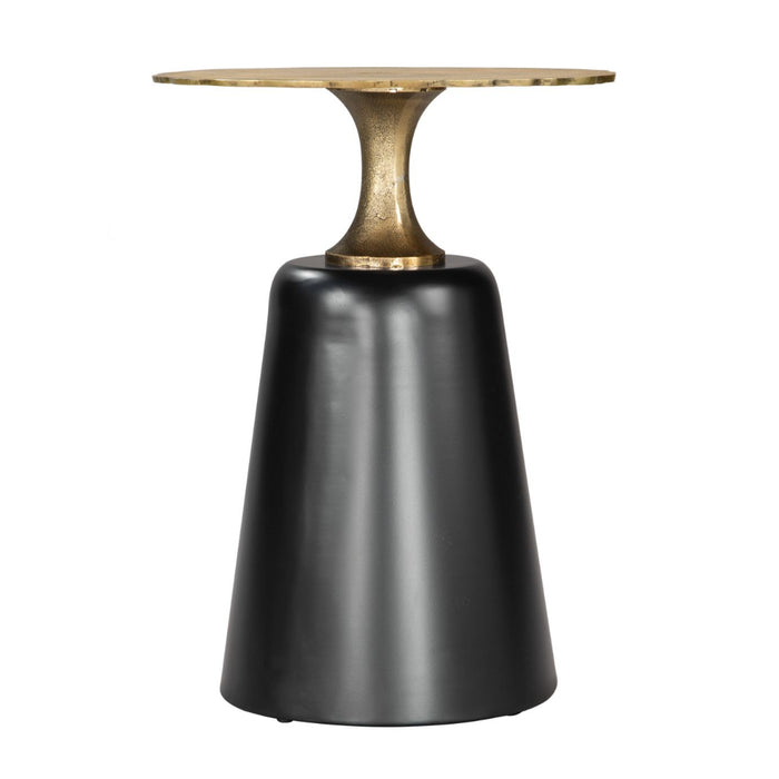 Contemporary Brass Black Accent Table