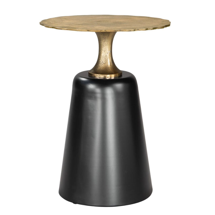 Contemporary Brass Black Accent Table