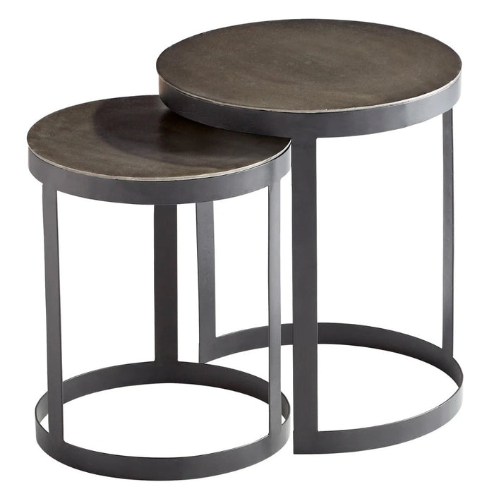 Silver And Black Side Table