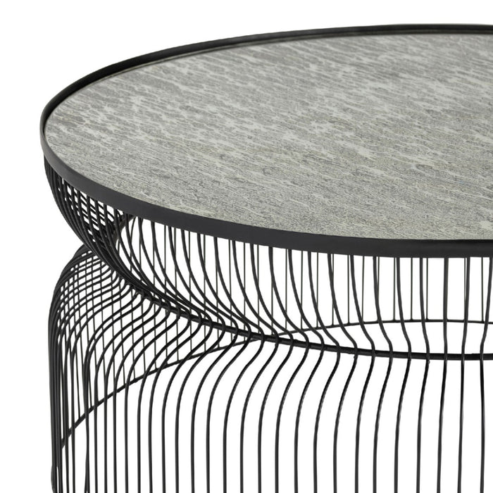 Round Clouded Black Coffee Table