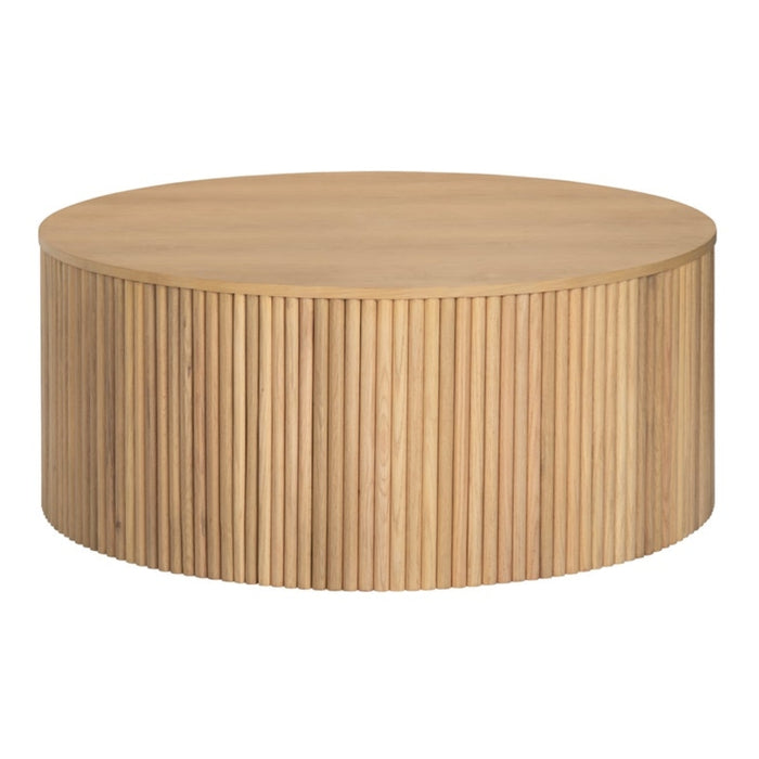 Natural Round Reeded Coffee Table