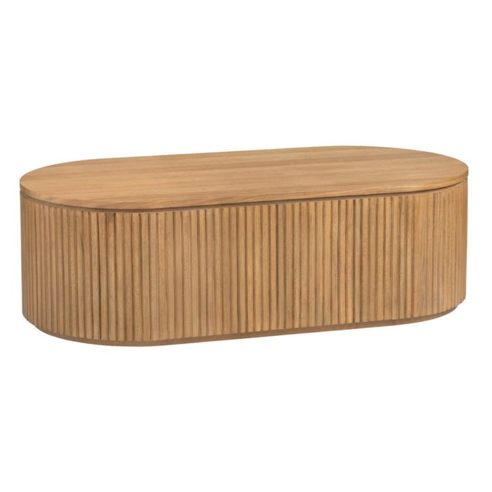 Natural Oval Reeded Coffee Table