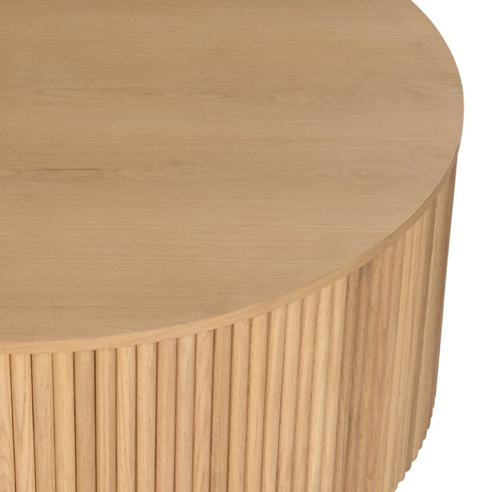 Natural Round Reeded Coffee Table