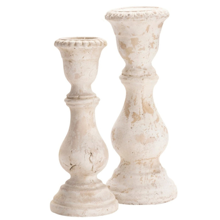 Aged and Weathered Candleholders