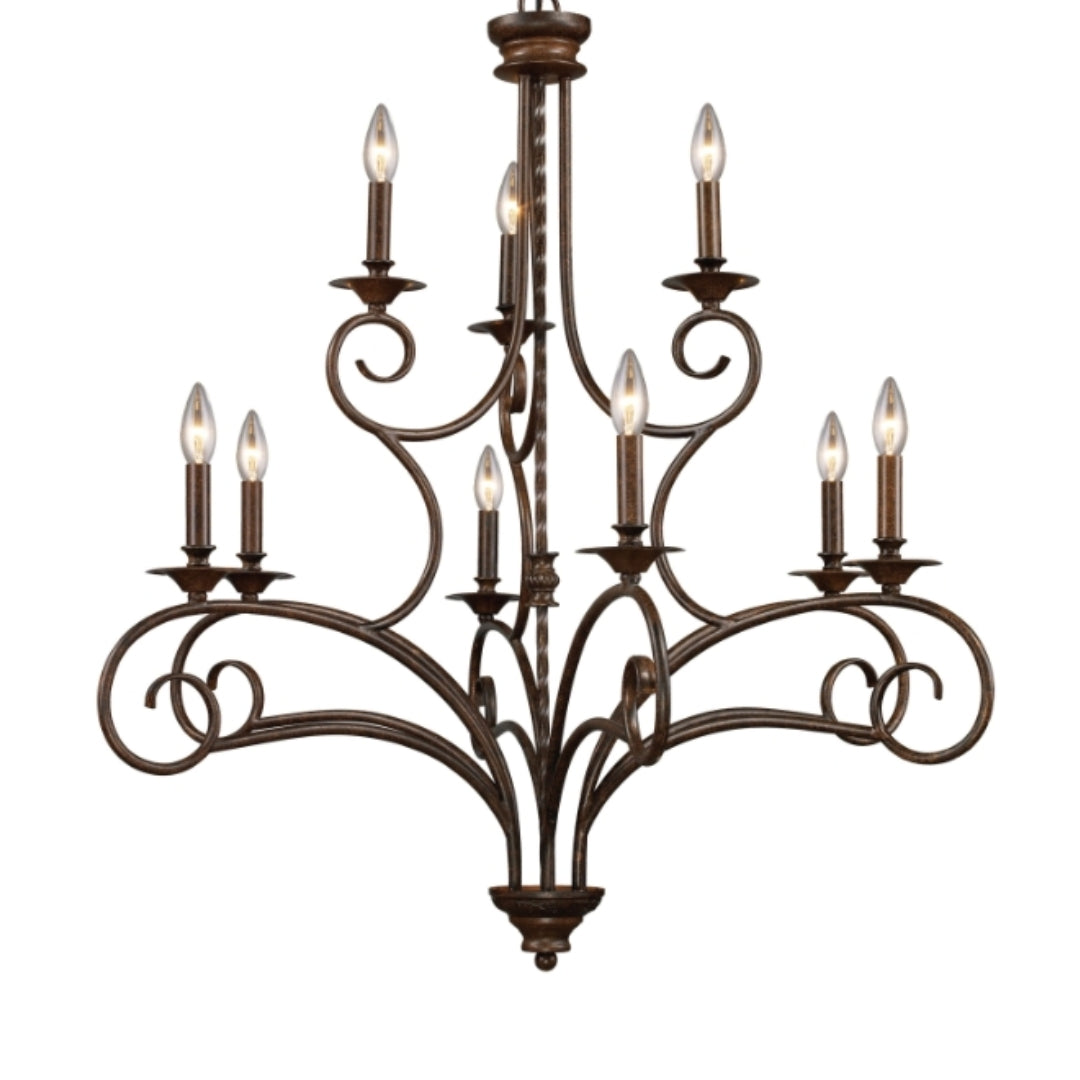 Venetian Bronze Wrought Iron Chandelier